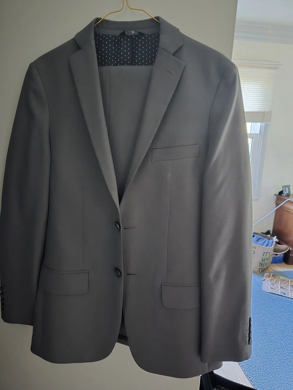 Men's Gray Two-Button Blazer